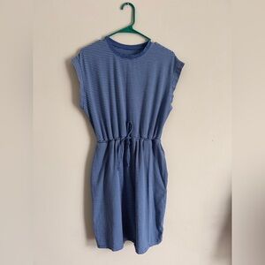 Striped Blue Casual Dress